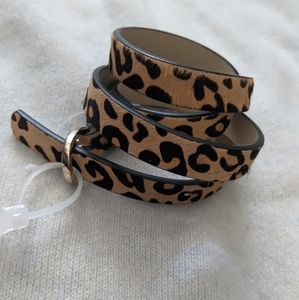 Old Navy Leopard Calf Hair Thin Belt NWT